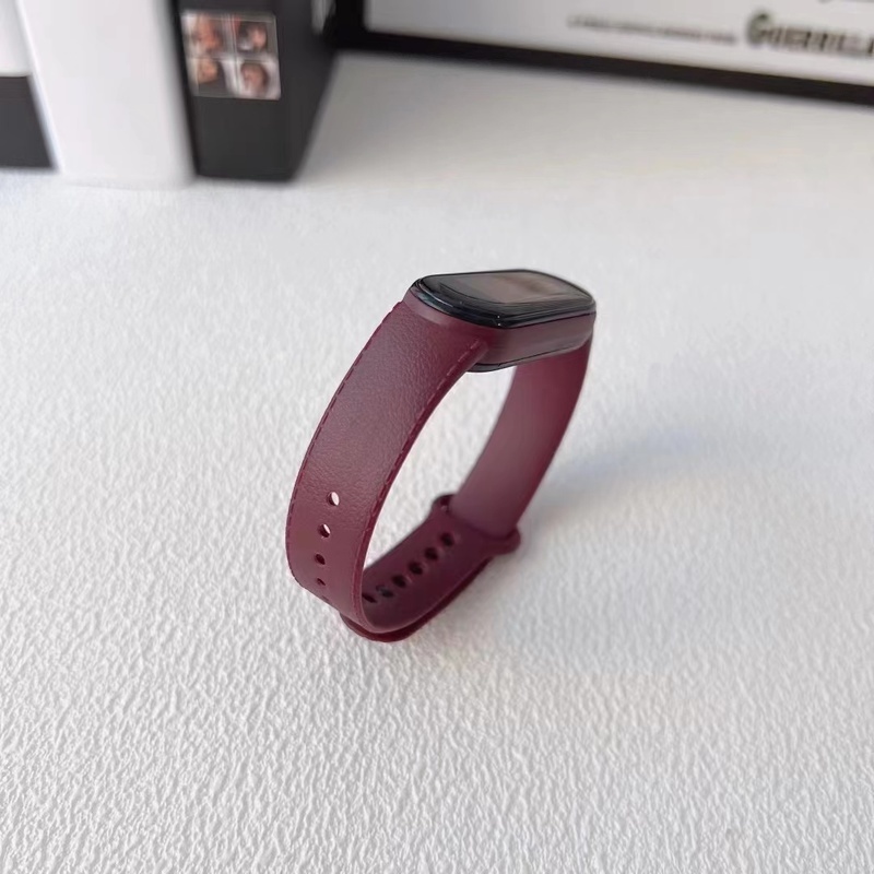 Dây Đeo Thay Thế Chất Liệu Silicon Màu Trơn Cho Xiaomi Mi Band 7 6 5 4 3 2