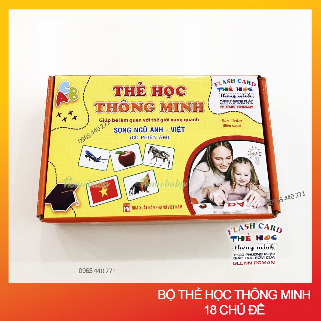 - Bộ thẻ học thông minh cho bé - Thẻ to - 256 thẻ với 18 chủ đề - Mua 1 tặng 2 -hàng loại 1