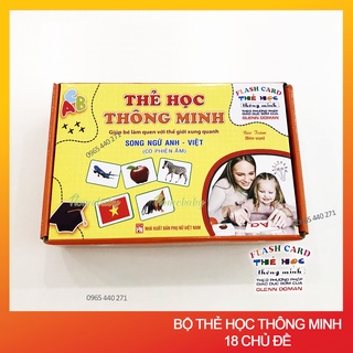 [Khuyến mại sốc] - Bộ thẻ học thông minh cho bé - Thẻ to - 256 thẻ với 18 chủ đề - Mua 1 tặng 2 -hàng loại 1