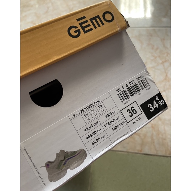 Giày GEMO Xuất Âu Cá Tính Nhẹ Tâng Size 35 36
