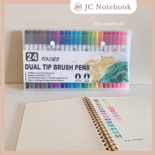 Set 24 Màu Bút Brush Màu - Dual Tip Brush Pen - Bộ 24 Cây Dual Tip Marker