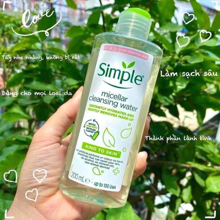 Nước Tẩy Trang Cao Cấp Simple Kind To Skin Micellar Cleansing Water 200ml