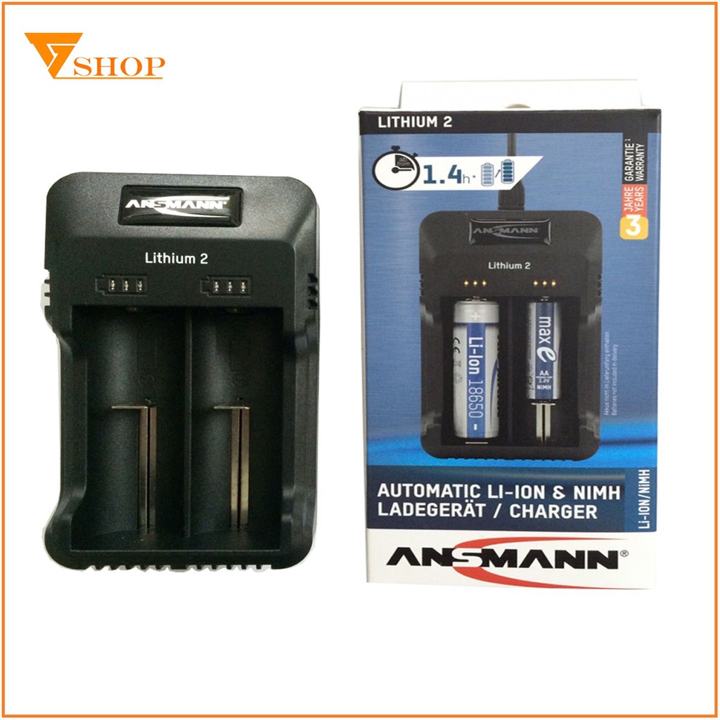 1 máy sạc pin 18650, AA, AAA Ansmann đa năng tự ngắt