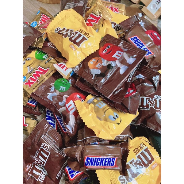 [Hàng US] Tách lẻ từ gói Familysize - Date cuối 2022 - Socola SNICKERS/ Twix /M&amp;M/ Hershey/ Kisses