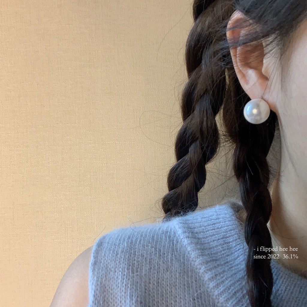 Bông tai 19A1508 chuôi bạc S925 đính ngọc trai phong cách cổ điển Hàn Quốc sang trọng