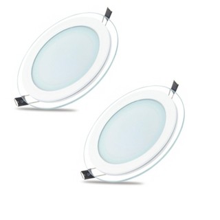Bộ 2 đèn led âm trần 12w tròn ánh sáng vàng