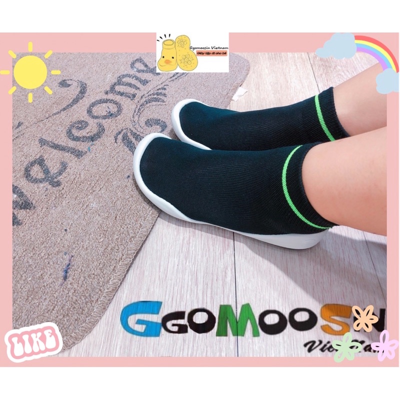 GGOMOOSIN CHÍNH HÃNG- Giày tất người lớn women shoes có cổ viền xanh