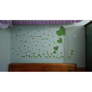 decal dán tường trái tim xanh