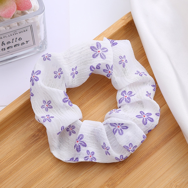 Dây Buộc Tóc Cao Su Co Giãn Hình Hoa Tulip Màu Xanh Dương Tím Phong Cách Hàn Quốc Thanh Lịch Cho Nữ