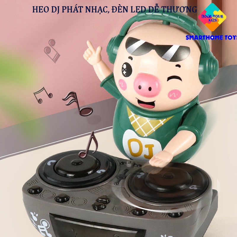 Heo Chơi Nhạc - Chú Heo Chơi DJ Năng Động Siêu Dễ Thương Nhảy Theo Nhạc Và Đèn Cho Bé