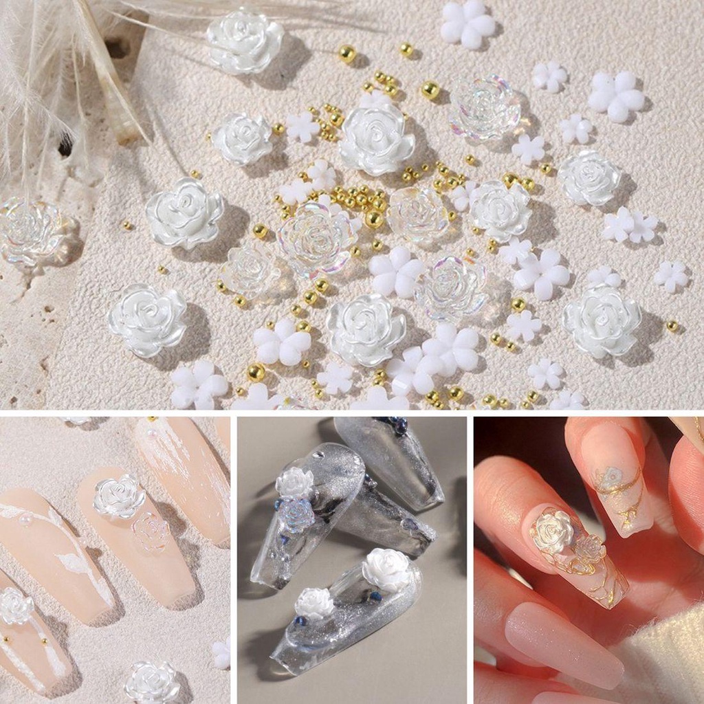 Phụ Kiện Trang Trí Móng Tay Hình Hoa Trà Thời Trang Thanh Lịch DIY