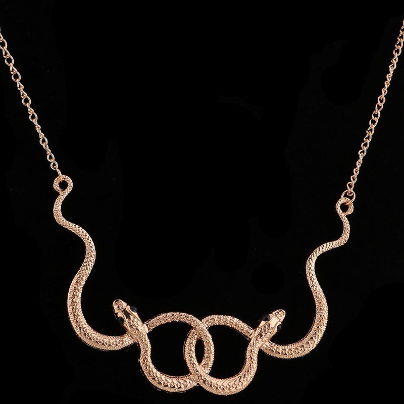 Vòng cổ chocker đôi rắn cổ điển cho nữ