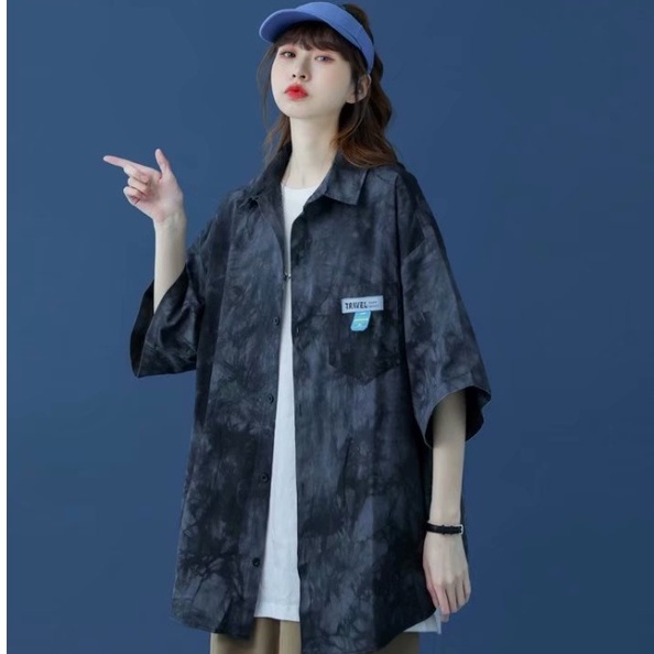 Áo sơ mi tay ngắn nam  dáng rộng in họa tiết kiểu Hàn Quốc cá tính cho Simple Fashion  sơ mi trắng nữ from rộng  bigsize áo nam đẹp áo sơ mi unisex