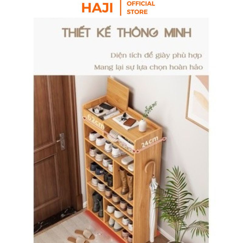 Kệ giày gỗ HAJI thoáng khí chống ẩm kiểu dáng hiện đại - A159