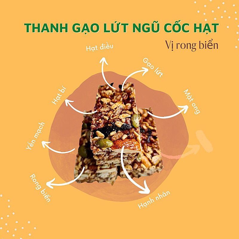 Thanh gạo lứt sấy rong biển 250g 500gONFOD ăn kiêng giảm cân, bánh ăn kiêng healthy eat clean thực dưỡng