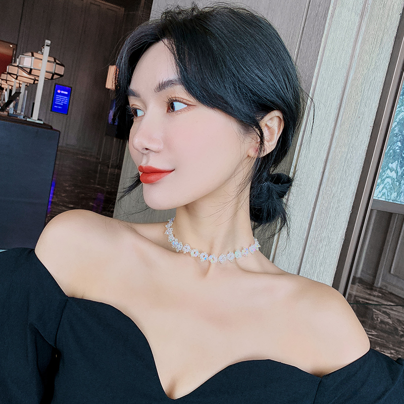 Vòng Cổ /Dây chuyền Pha Lê Phong Cách Hàn Quốc Cho Nữ