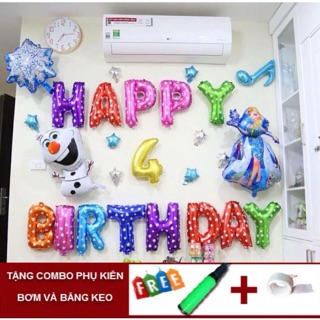 Set bóng trang trí sinh nhật cho bé chủ đề elsa