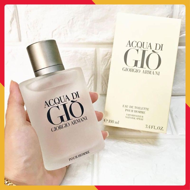 Nước Hoa Nam, Nước Hoa Aqua Di Giò Trăng 100ml Hương 8h, Hương Thơm Thanh Mát, Nhẹ Dịu Lưu