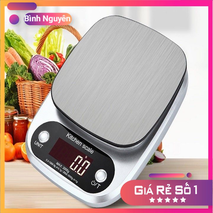 Cân tiểu ly - cân làm bánh điện tử nhà bếp mini định lượng 1g - 3kg làm bánh độ chính xác cao SH131