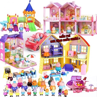 Peppa pig Đồ Chơi Trẻ Em Lắp Ráp Mô Hình Gia Đình Heo Pig Đáng Yêu Cho Bé