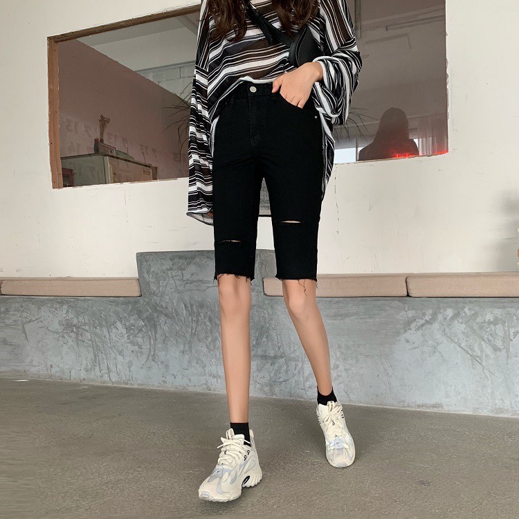 [SẲN] Quần shorts lửng jean nữ Ulzzang Quảng Châu QLJ39