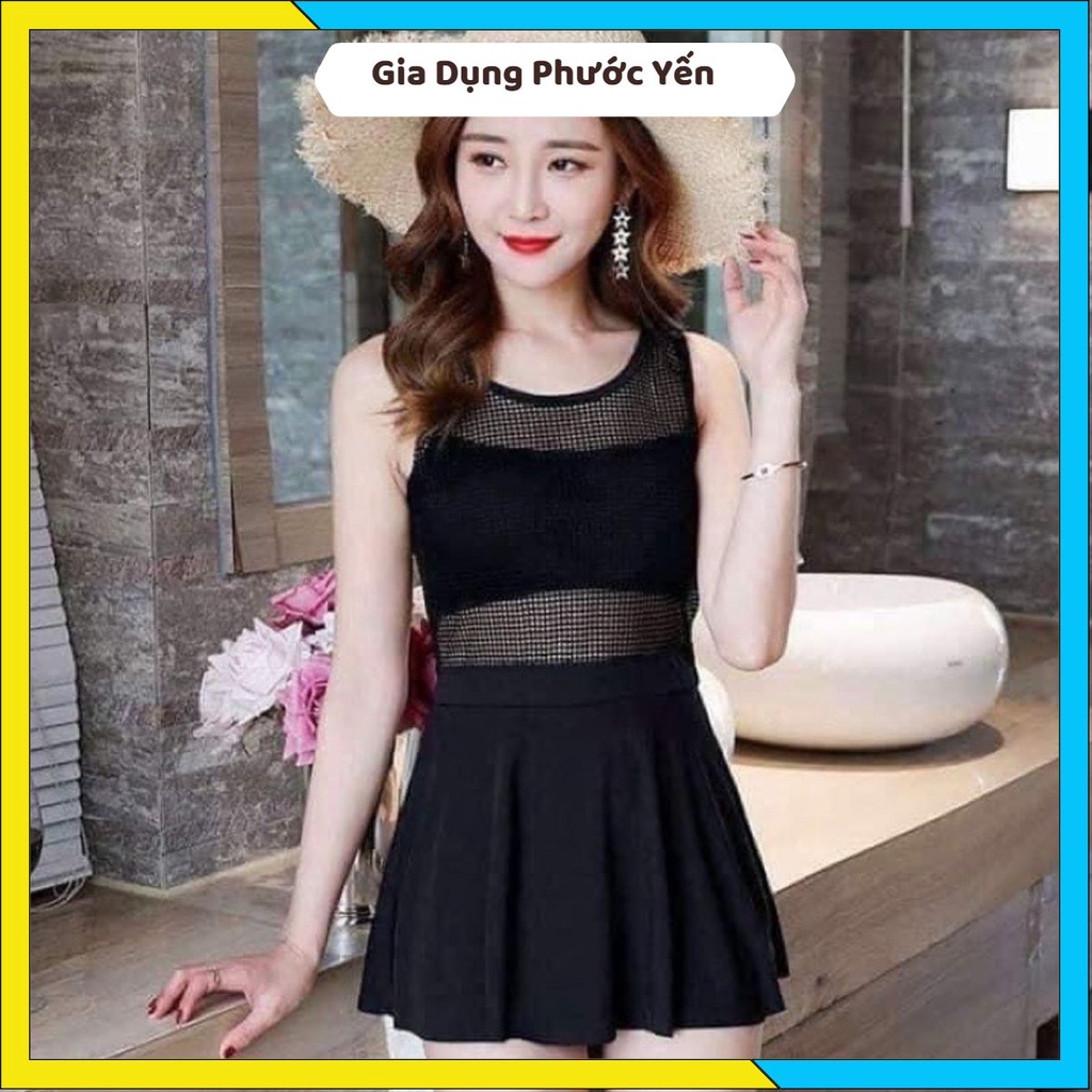 BỘ ĐỒ BƠI, BỘ ÁO TẮM LIỀN THÂN PHA REN LƯỚI CHE KHUYẾT ĐIỂM