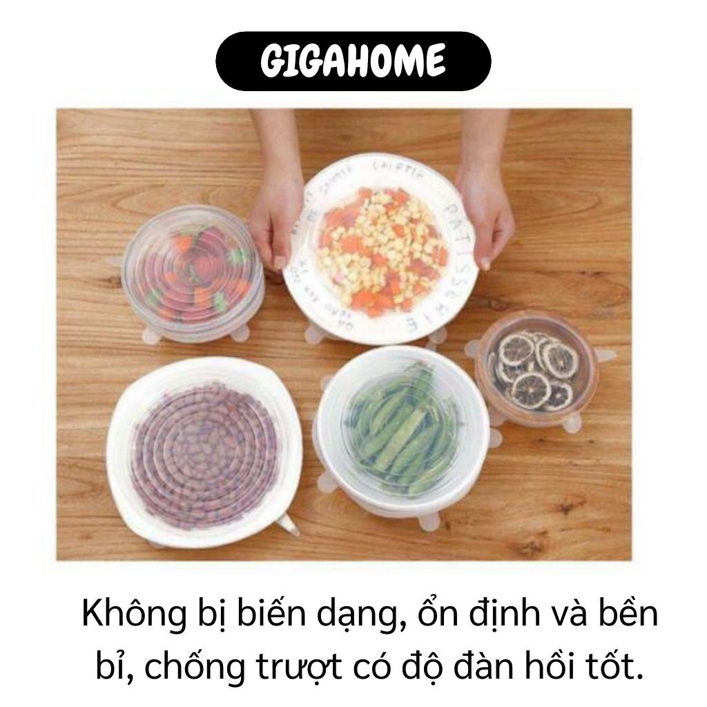 Bộ 6 Nắp Silicone Đậy Thực Phẩm GIGAHOME Bảo Quản Thức Ăn 4167