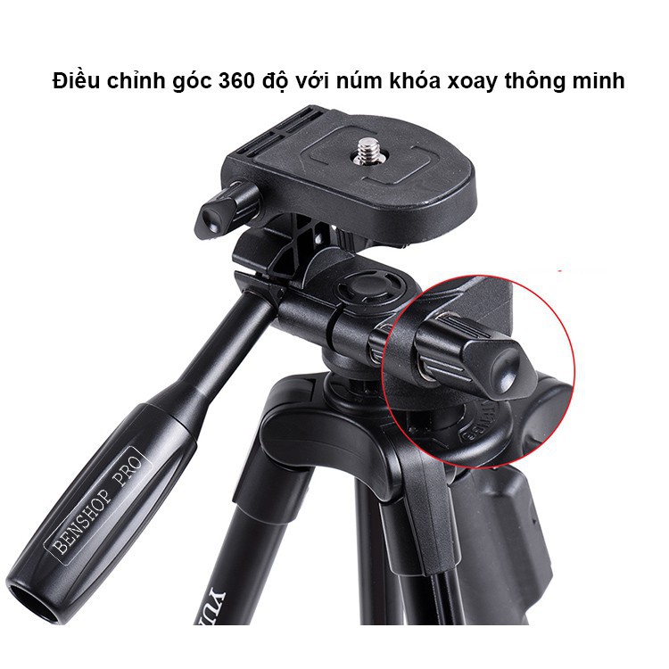 Gậy Tripod 3 Chân Yunteng VCT-5208 - gậy chụp hình ảnh 3 chân - chụp hình cho cả nhà