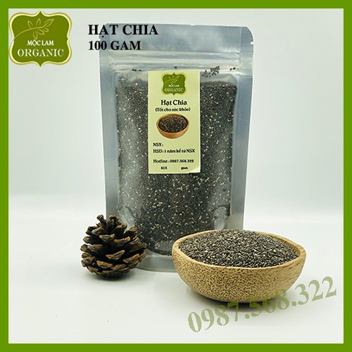 Hạt chia cao cấp giàu dinh dưỡng Mộc Lam Túi zíp 100g