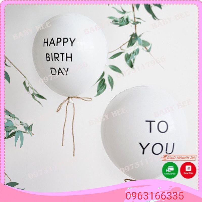 bóng chữ happy birthday to you ,mây trắng,bóng nâu hàn quốc,,cờ số tuổi