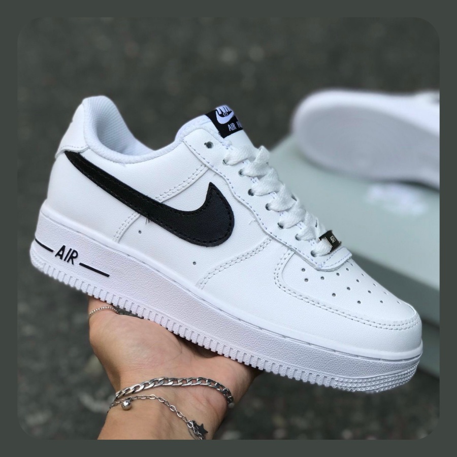 Giày nike air force 1 trắng vệt đen giầy thể thao af1 trắng nam nữ full box bill G10
