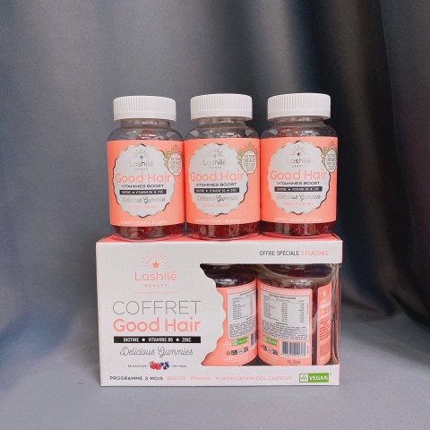 ( Tóc dài 2cm sau 1 hộp) Viên mọc tóc và móng Lashile Beauty Good Hair Vitamins Boost 60 Gummies dạng kẹo