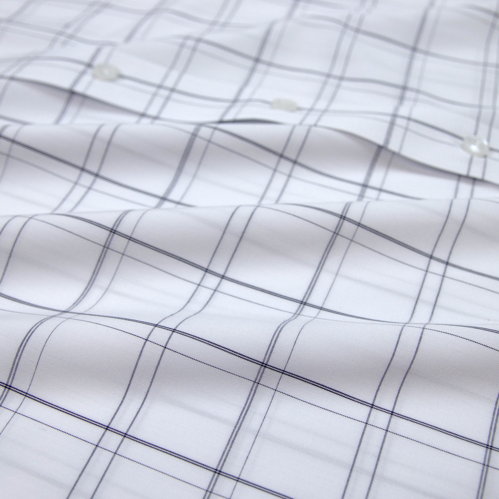 Áo Sơ Mi Nam Dài Tay Sọc Caro Bamboo Vĩnh Tiến Form Regular Vạt Ngang 475 - G663