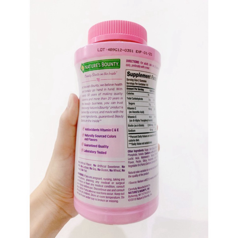 GIÁ VÔ DỊCH Kẹo dẻo Gummies Hair Skin Nail 230 viên GIÁ VÔ DỊCH