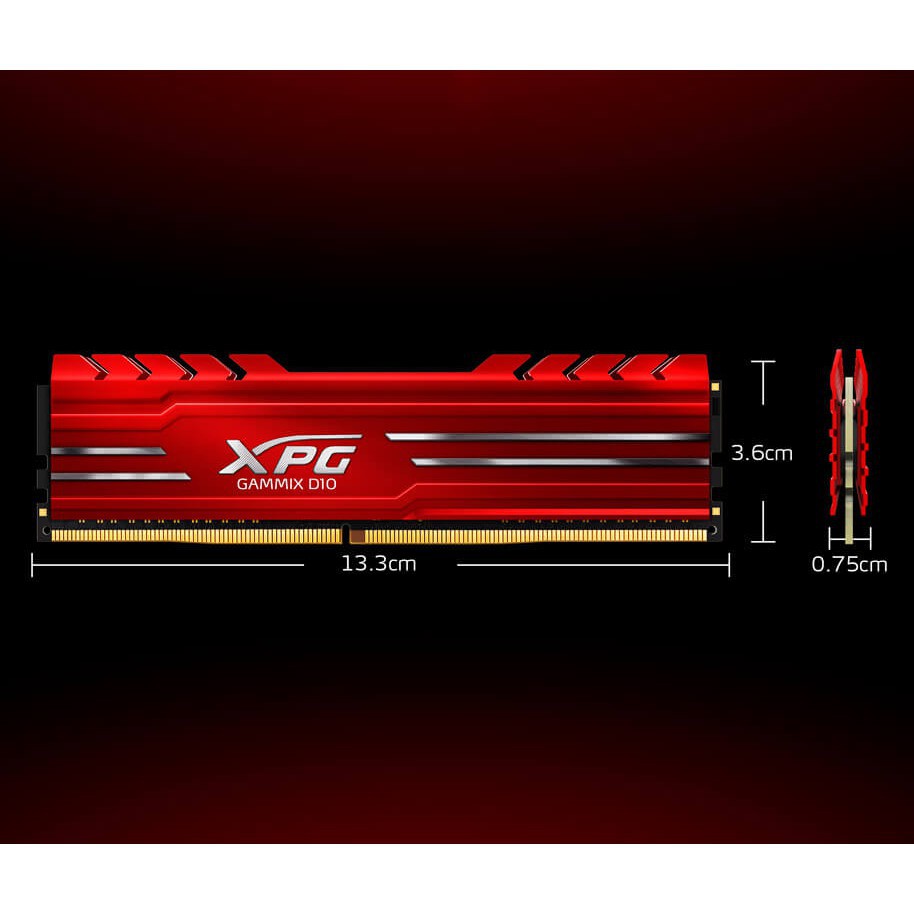 RAM ADATA XPG Gammix D10 DDR4 8GB bus 3000Mhz tản nhiệt đỏ BH 5 năm chính hãng