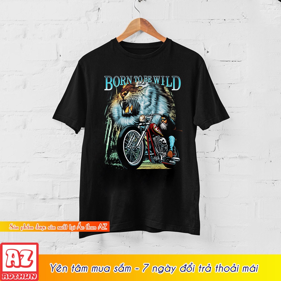 Áo thun nam in hình sư tử motor 3d thái lan - bigsize 5XL 6XL 7XL M2998