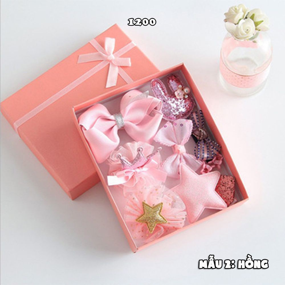 HỘP KẸP TÓC CÔNG CHÚA NHIỀU CMÀU CUTE AH1200