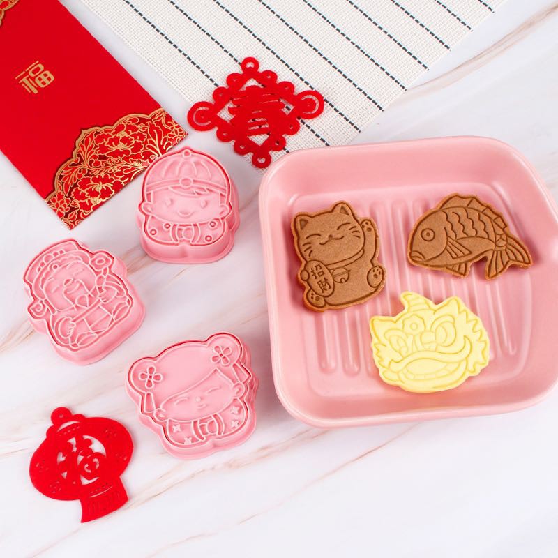 Set 6 Khuôn Cắt Bánh Quy Hình Mèo May Mắn