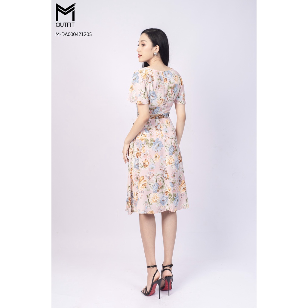 Đầm cổ vuồng, kẹp bèo, đính hoa eo MMOutfit M-DA000421205