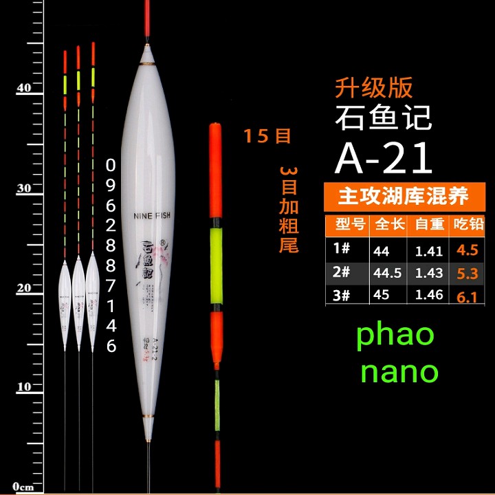 phao câu đài nano có thông số tải chì câu cá