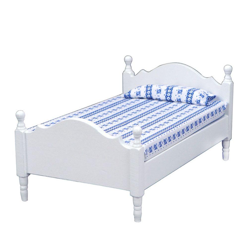 Giường Ngủ Bằng Gỗ 3 Kiểu Màu Cầu Vồng Phụ Kiện Trang Trí Nhà Búp Bê 1 / 12