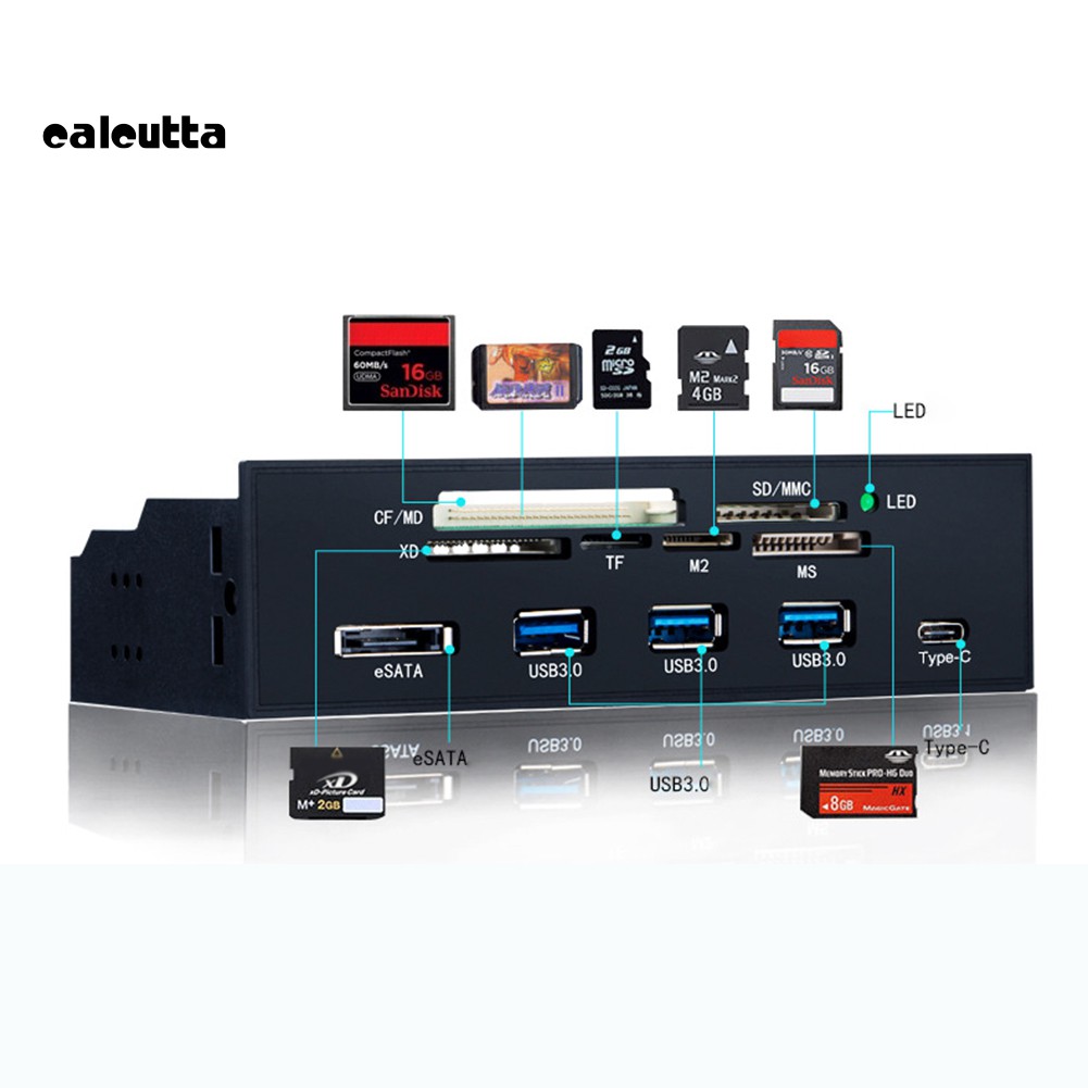 Đầu Đọc Thẻ Nhớ Đa Năng Usb 3.0 Esata Type-C Tf Sd