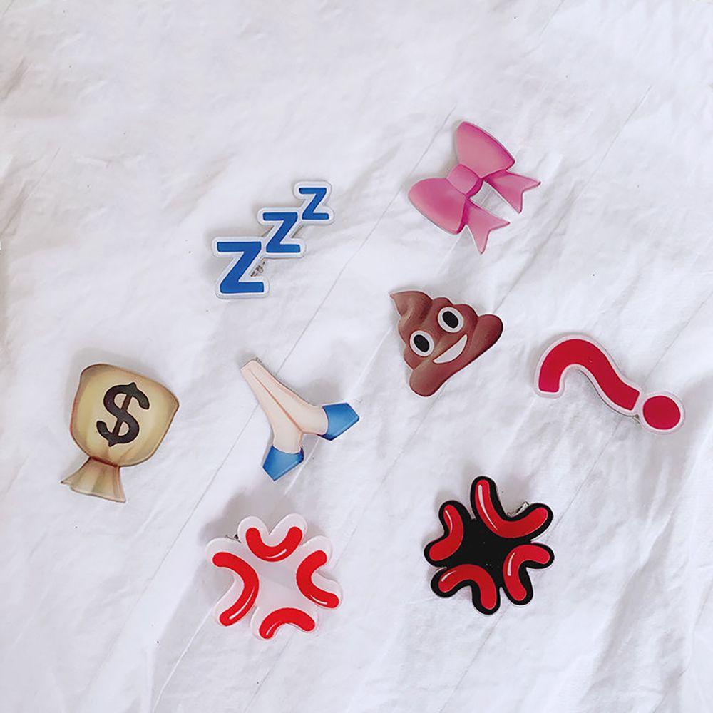 Kẹp Tóc Acrylic Hình Biểu Tượng Cảm Xúc Vui Nhộn Cho Nữ