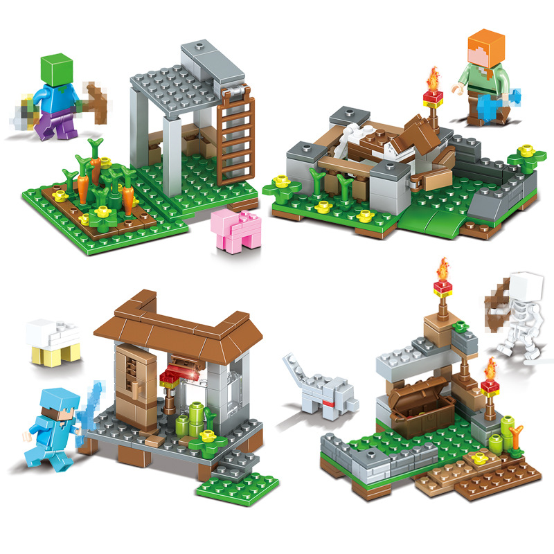 LEGO Đồ Chơi Lắp Ráp Mô Hình Minecraft 4 Trong 1 Diy