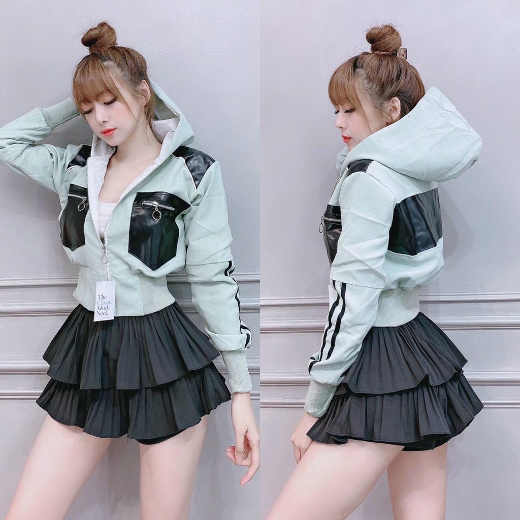 [CÔ VI] Áo Khoác Thời Trang Nữ Nhung Bố Phối Xuất Sắc | BigBuy360 - bigbuy360.vn