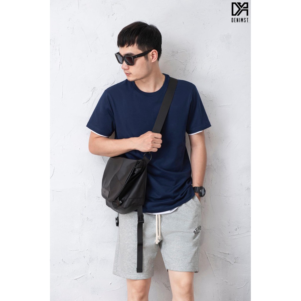 Áo  thun nam cotton tay ngắn cổ tròn cao cấp, áo phông nam trắng đẹp form rộng DENIMST 1055 | BigBuy360 - bigbuy360.vn