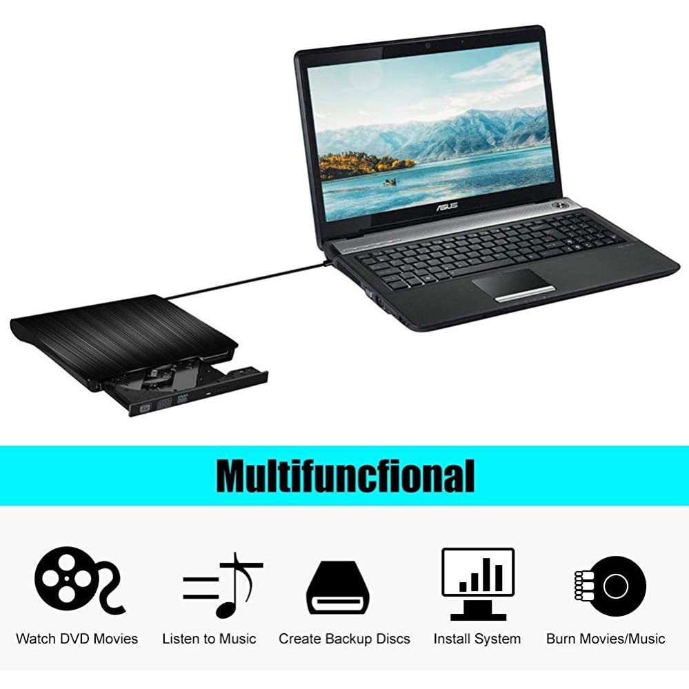 Ổ Đĩa Quang Ngoài Usb 3.0 Dvd Rw Cd Cho Laptop / Máy Tính Để Bàn