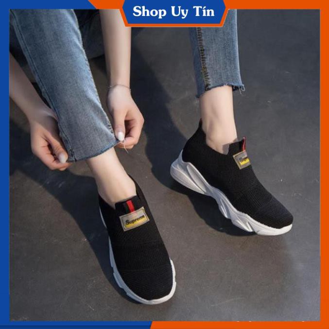 GIÀY LƯỜI NỮ,GIAỲ MỌI NỮ ĐẾ ĐỘN ,GIAỲ SLIP ON HÀNG HIỆU GIÁ RẺ (ĐEN - HỒNG) GN384