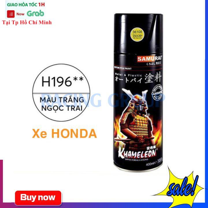 Sơn Xịt Xe Máy Samurai Trắng Ngọc Trai H196 - Bám Dính Tốt Trên Nhiều Bề Mặt