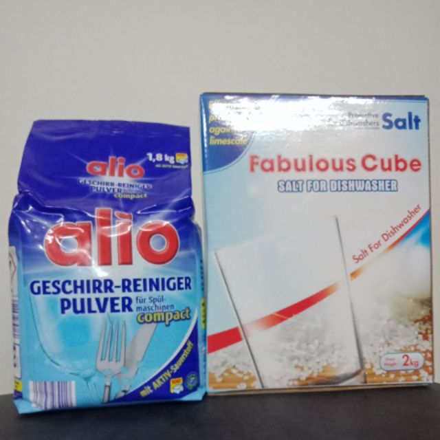 Bột rửa bát Alio +hộp muối rửa bát chuyên dụng cho máy 2kg